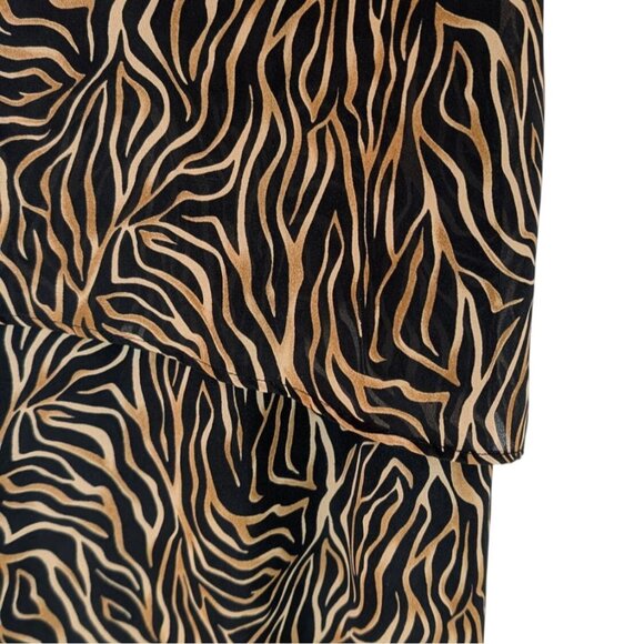 Vintage Zebra Print Sleeveless Maxi Dress Womens Size 14 by MSK Made in USA - Picture 5 of 6